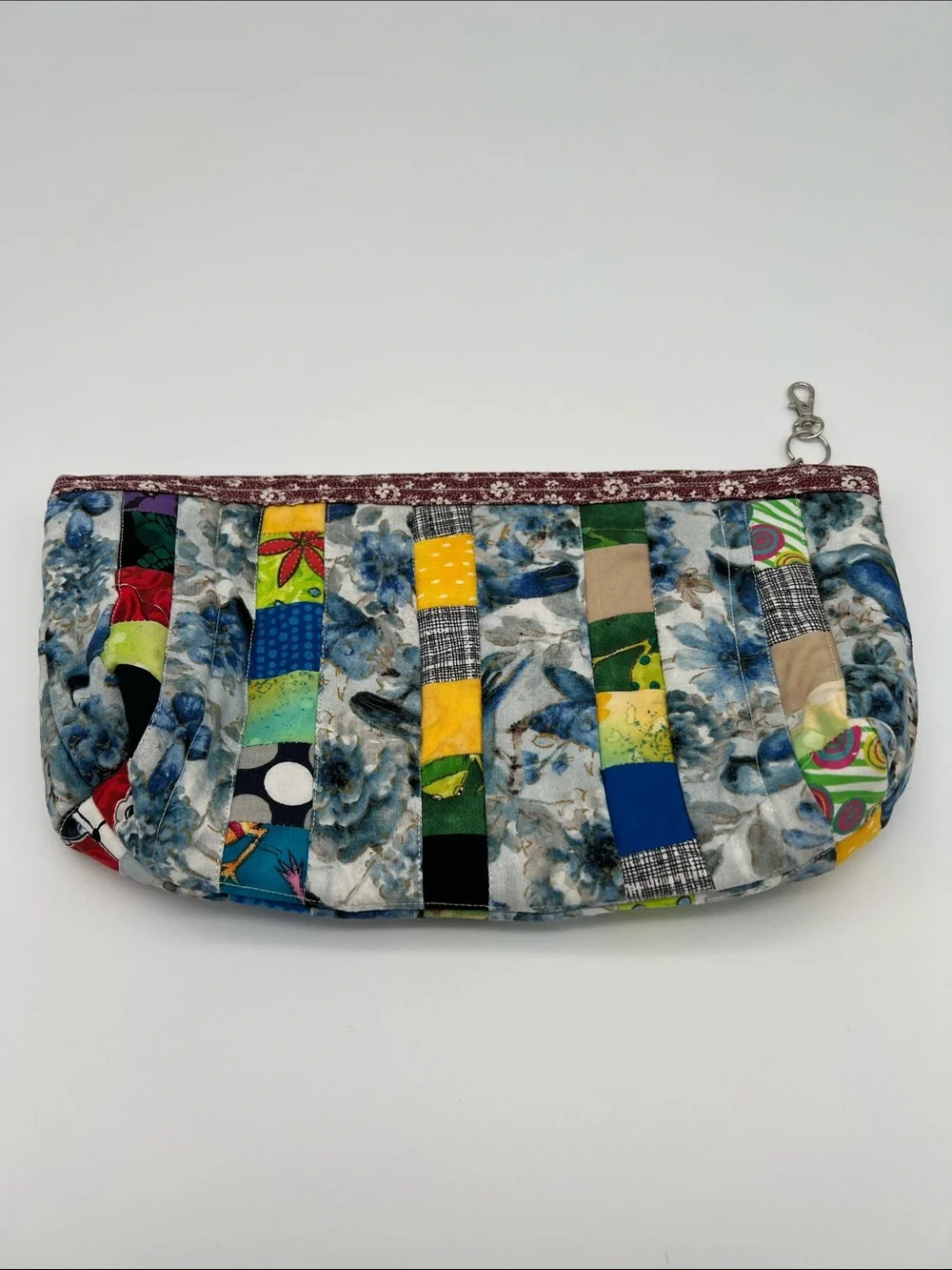 Handmade Scrappy Zippered Pouch with Inner Pocket for Makeup, Pencils and More!